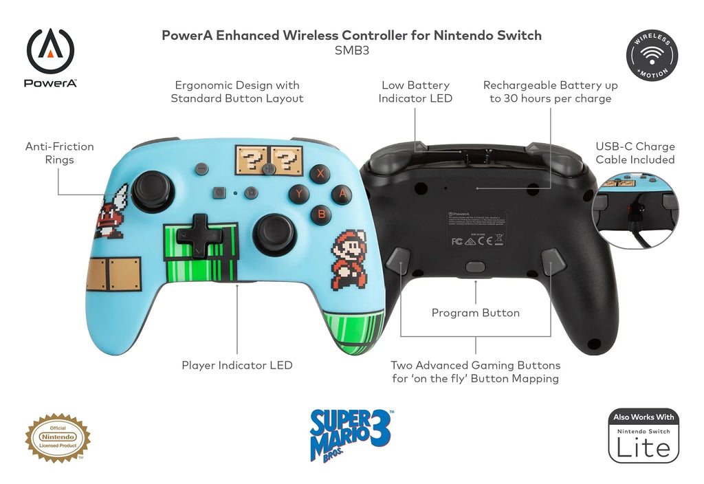PowerA Enhanced Wireless Controller for Nintendo Sizewitch - SizeMB3
