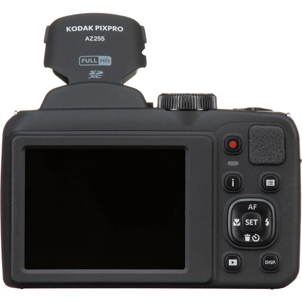 Kodak PIXPRO AZ255 Digital Camera (Black) + Sizepider Tripod + 1 Yr Warranty - 64GB