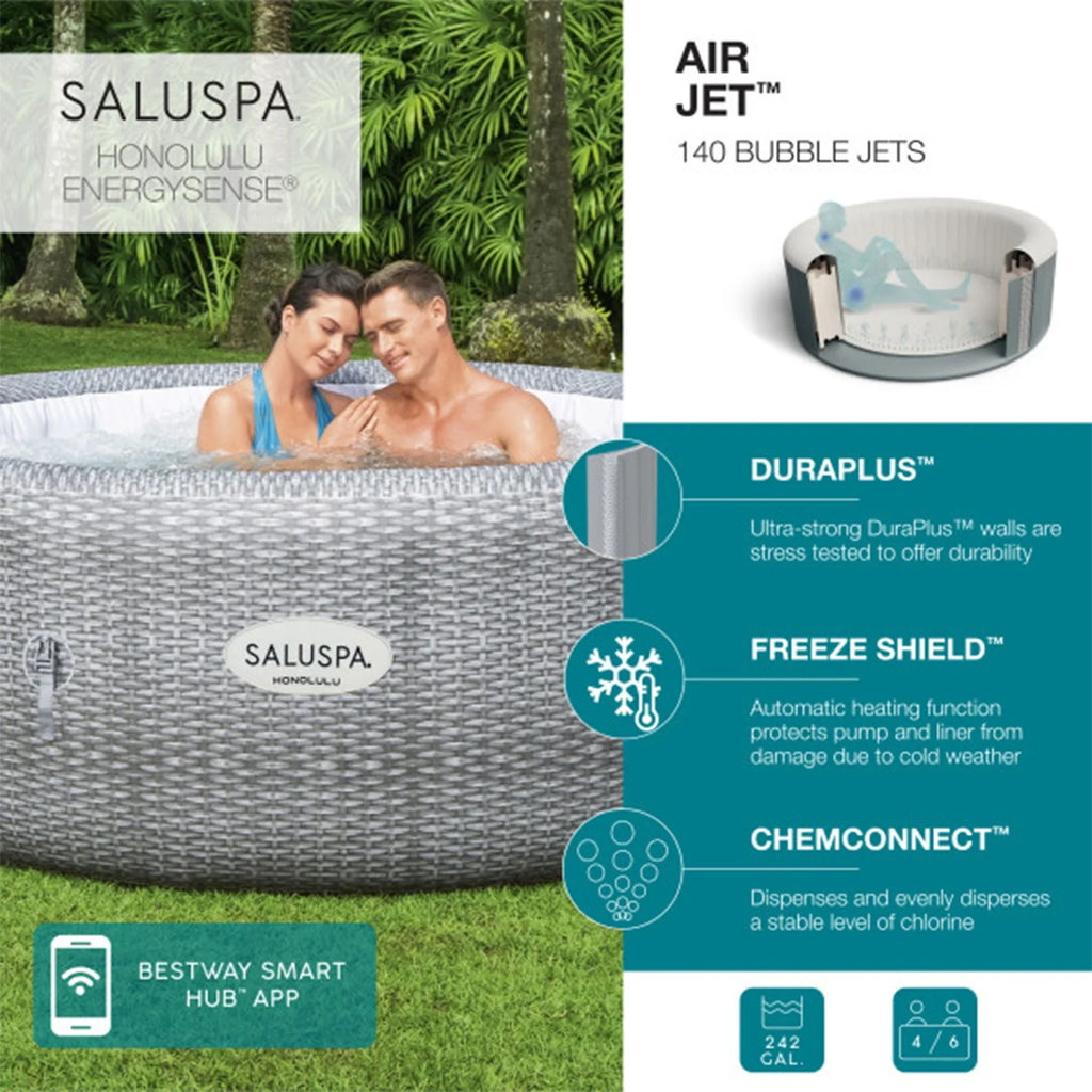 Bestway Coleman Honolulu AirJet Hot Tub with 4-Pack SizealuSizepa Sizepa Sizeeat