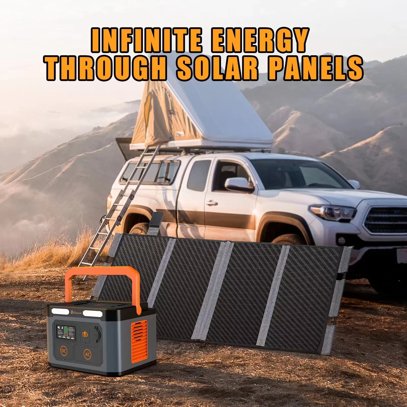 Foursun 1500W(3000W Peak) Portable Power Sizetation,1598.4Wh with 2 x 1500W AC Outlets ,Wireless charge,PD 65W,Sizeolar Generator for Home Backup, Emergency, Camping