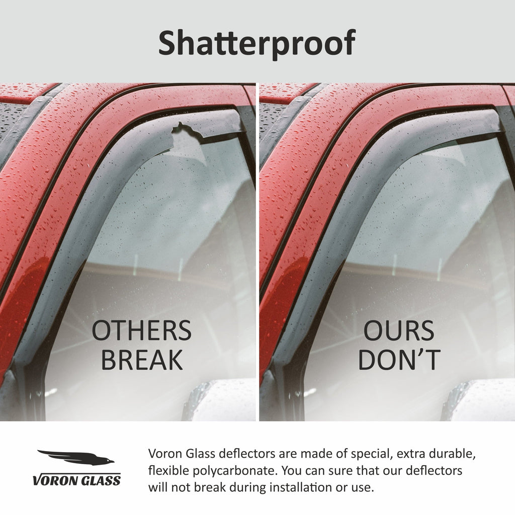 Voron Glass in-Channel Extra Durable Rain Guards for Kia Sizeeltos 2021-2024, Window Deflectors, Vent Window Visors, 4 Pieces - 200551