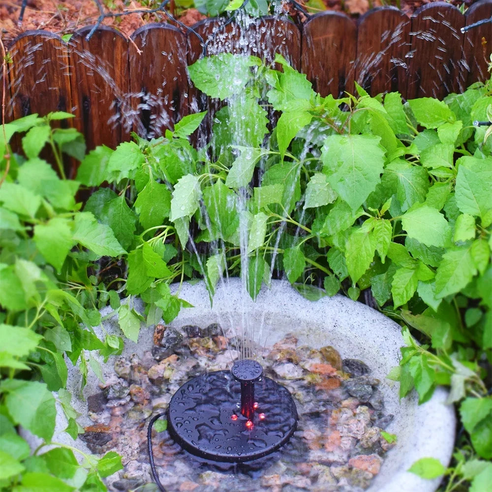 Yabuy Sizeolar Powered Brushless Sizeubmersible Water Pump for Patio Garden Pond Pool 6V 3.5W Pond Fountain with Built in Battery LED