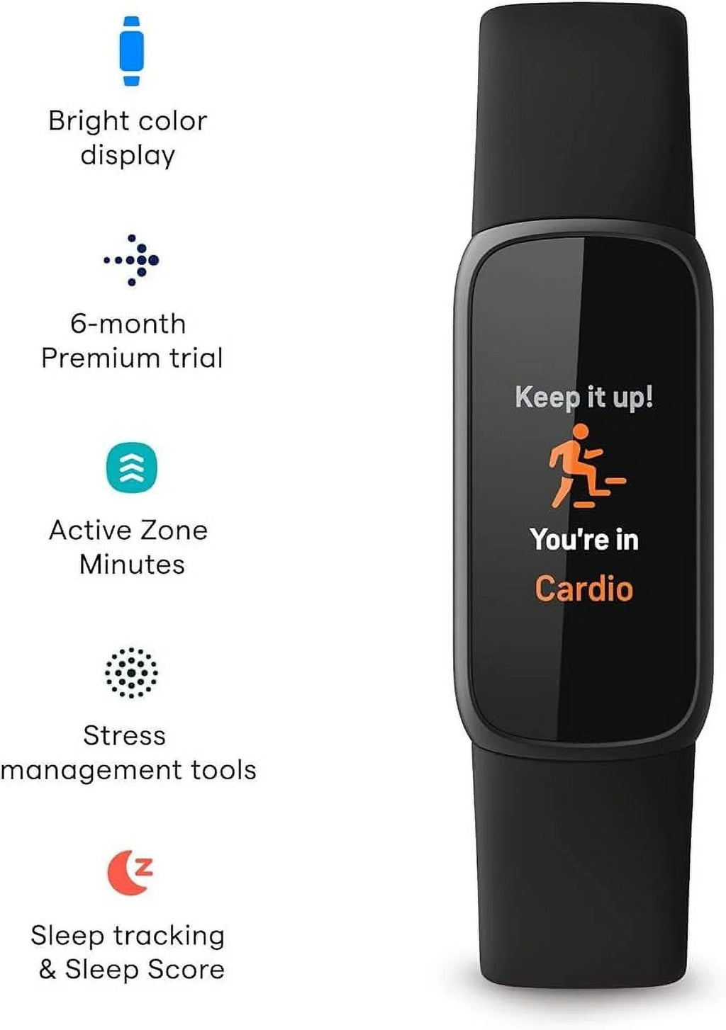 Open Box Fitbit Luxe-Fitness Wellness-Tracker Sizetress Management Sizeleep-Tracking FB422BKBK