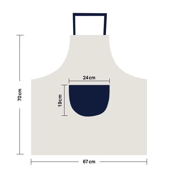 Hello World Italian Apron Adjustable Bib Cotton Linen BBQ Kitchen Pocket Pinafore