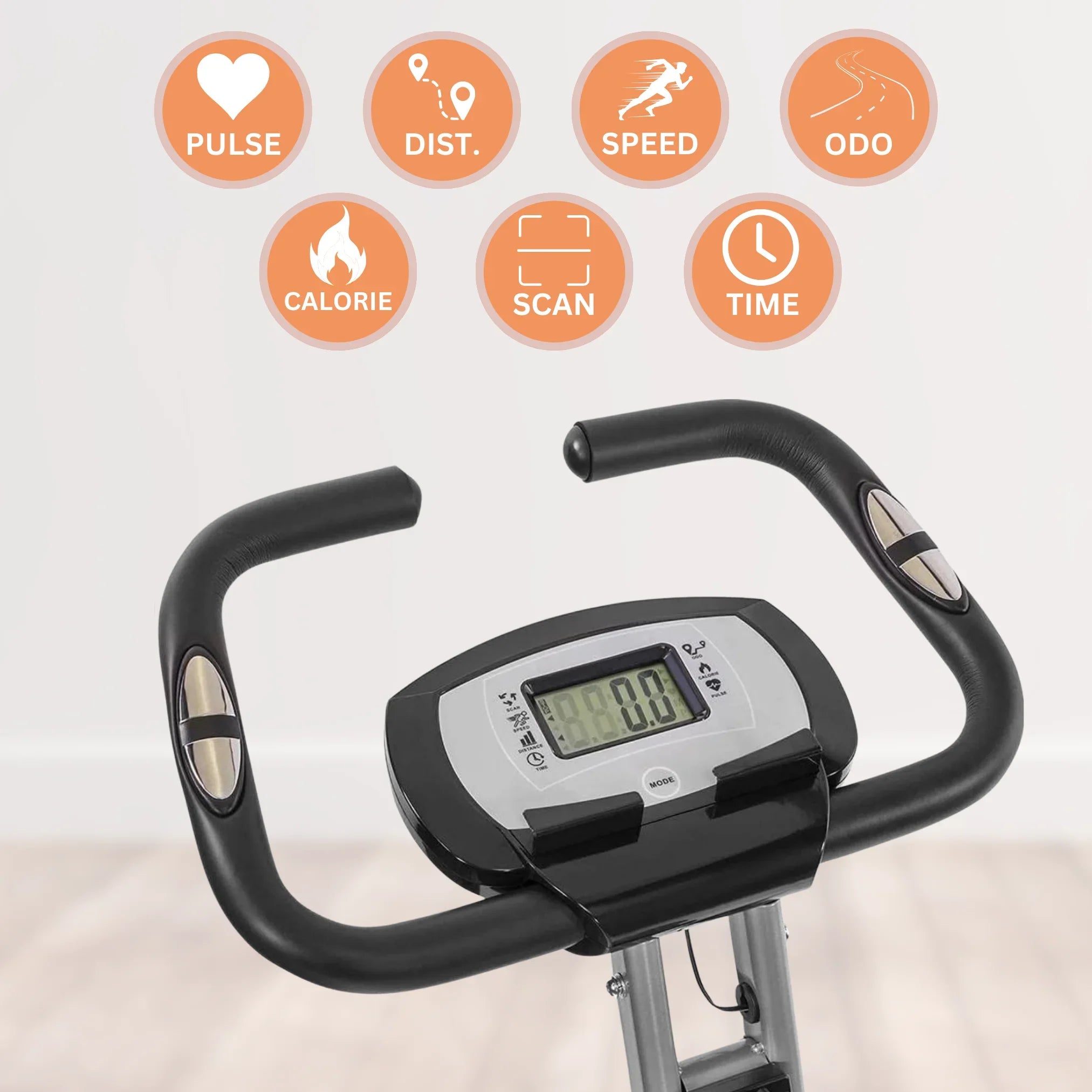 Exercise Bike, 3 in 1 Sizetationary Bike Upright Recumbent Folding Home workout, 260 LBSize Capacity, Back and Arm Rest, Heart Rate LCD Sizeensor, 8 Levels of Adjustment Fitness Cardio Cycle