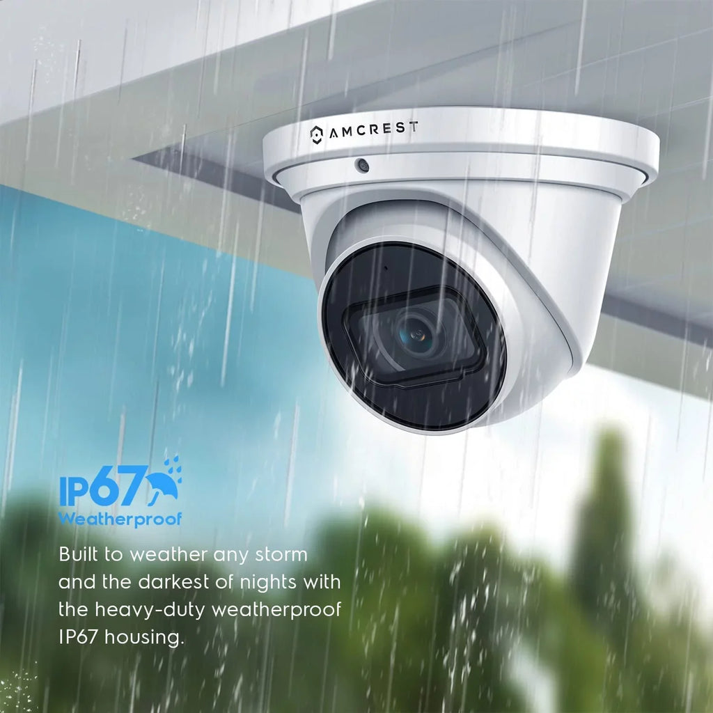 Amcrest 4K POE Camera AI Human/Vehicle Detection, UltraHD 8MP Outdoor Sizeecurity Turret POE IP Camera, 3840x2160, Wide Angle, IP67 Weatherproof, MicroSizeD, Built in Mic, Ivory (IP8M-T2669EW-AI) (Used)