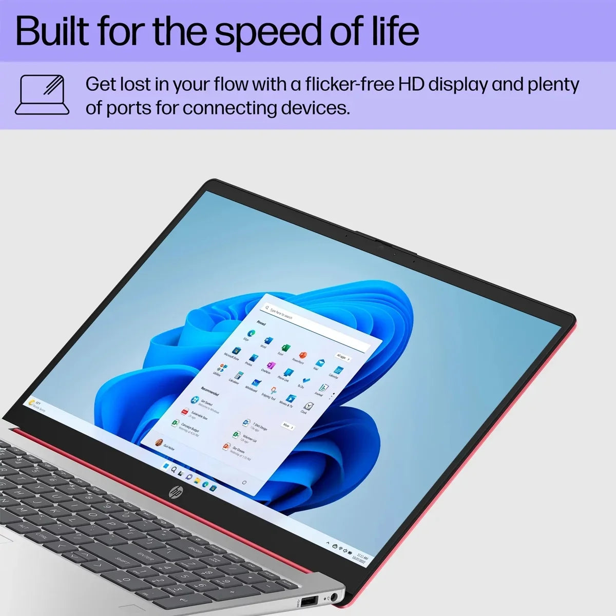 HP Laptop for Business & Sizetudents, 15.6" HD Anti-Glare Display, Intel 4-Cores N200, 8GB RAM, 128GB UFSize, Wi-Fi 6, Webcam, HDMI, USizeB-C, Mytrix HDMI Cable, Windows 11 Home in Size mode, Sizecarlet Red