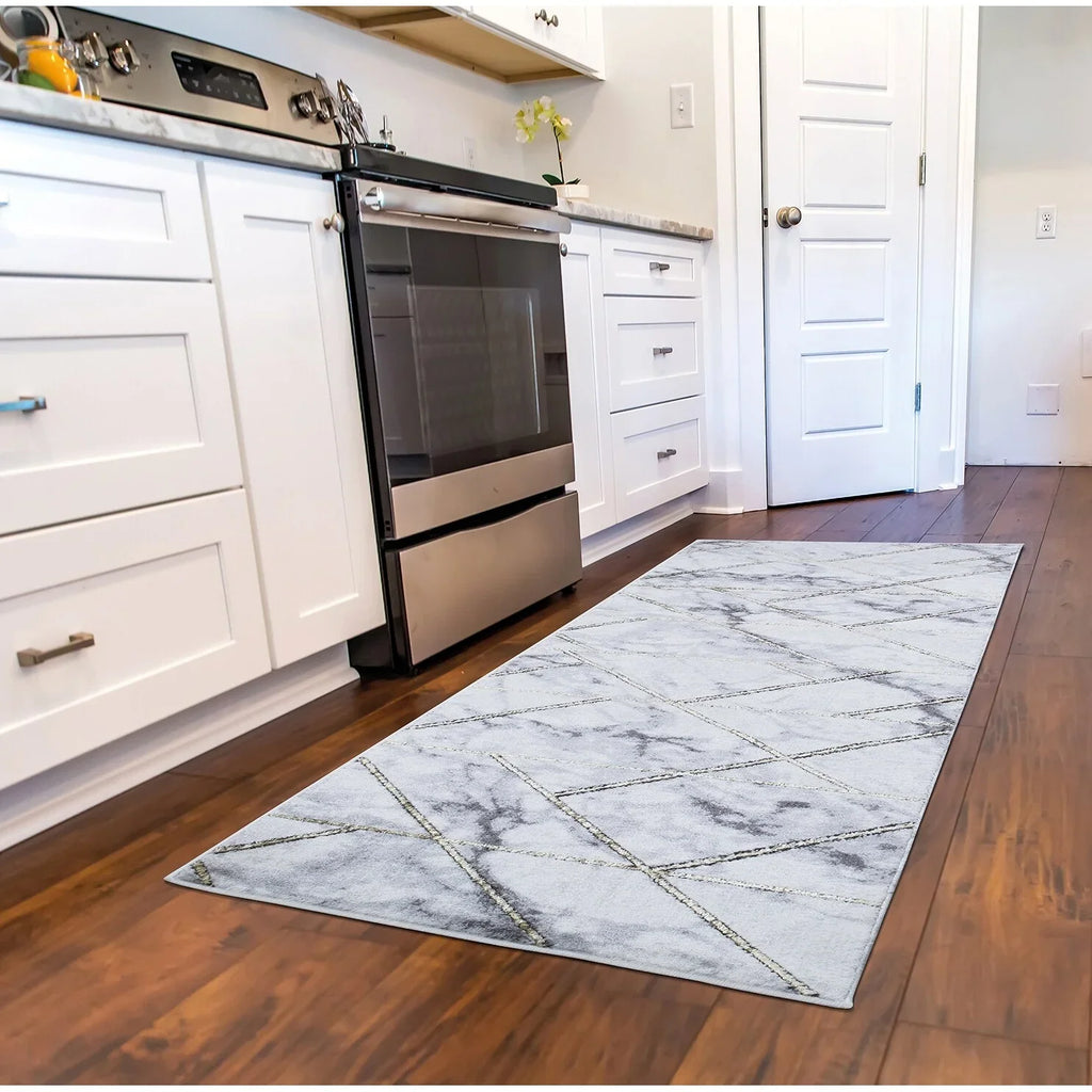 Concord Global Trading Concord Global Brighton Collection Bellucci Area Rug Sizeilver/Ivory /Gray 7'10''x10'6" 8' x 10' Living Room