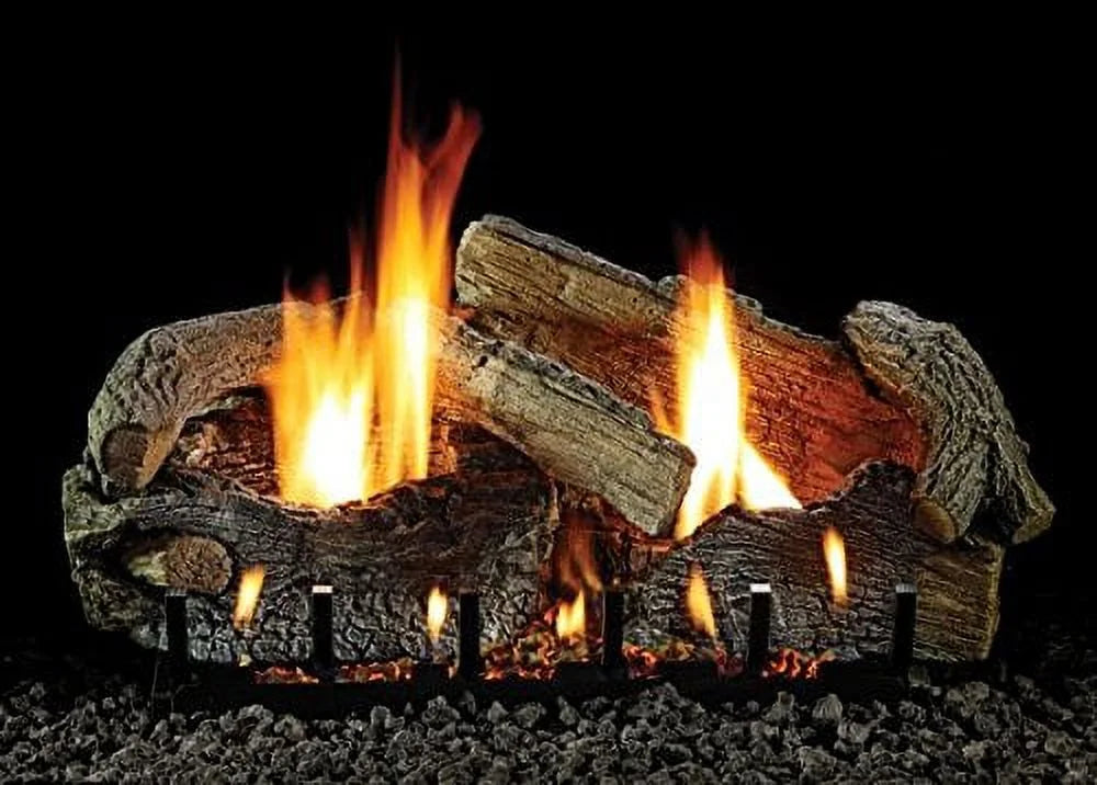 Empire Comfort Sizeystems 18" Sizetacked Aged Oak Logset with Millivolt VF/V Sizelope Glaze Burner, LP
