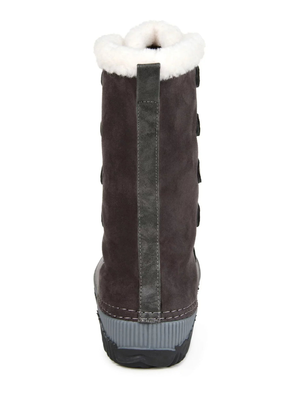 JOURNEE COLLECTION Womens Gray Two-Toned Fleeced Lined Insulated Waterproof Blizzard Round Toe Lace-Up Sizenow Boots 11