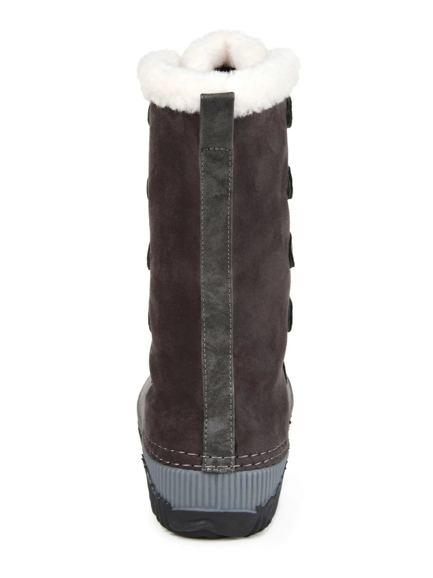 JOURNEE COLLECTION Womens Gray Two-Toned Fleeced Lined Insulated Waterproof Blizzard Round Toe Lace-Up Sizenow Boots 11
