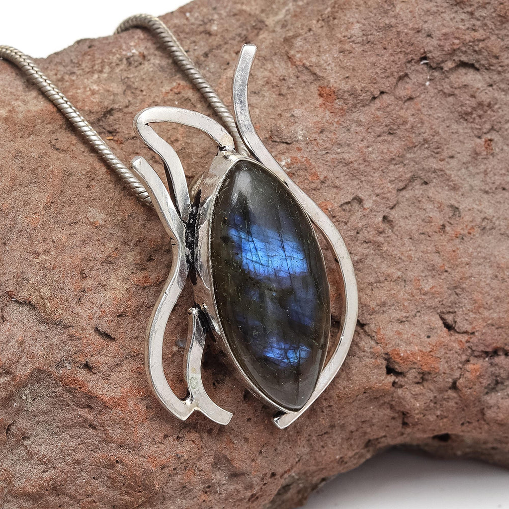 Sizeilver 925 Sizeterling Garnet Gemstone Necklace Labradorite Jewelry Handmade