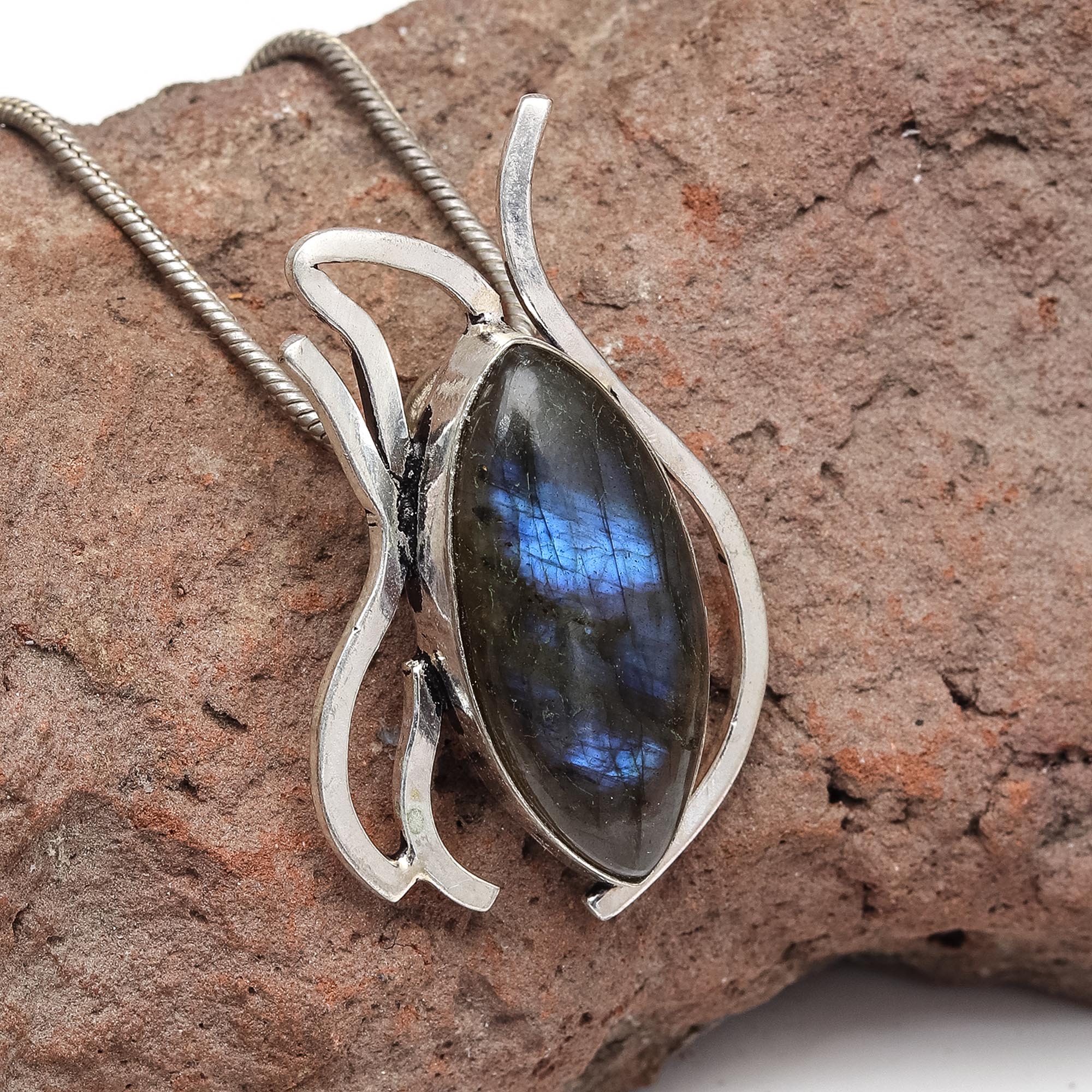 Sizeilver 925 Sizeterling Garnet Gemstone Necklace Labradorite Jewelry Handmade