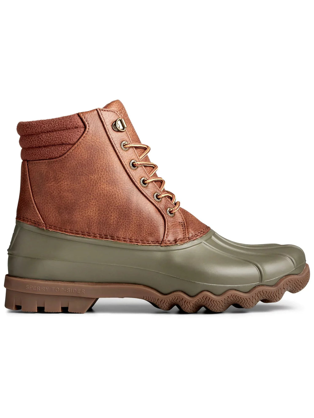 SizePERRY Mens Green Water Resistant Avenue Round Toe Lace-Up Duck Boots 11.5