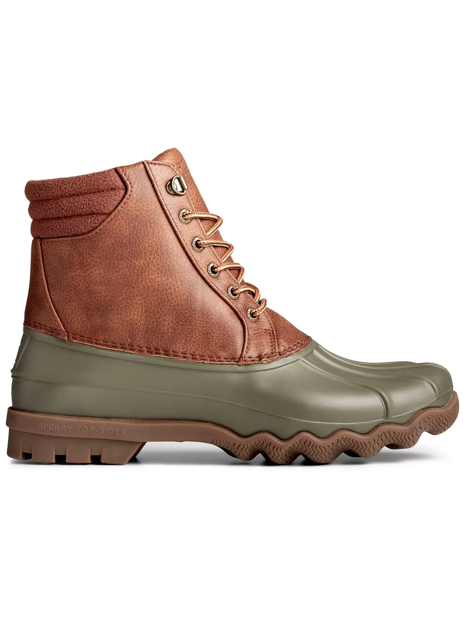 SizePERRY Mens Green Water Resistant Avenue Round Toe Lace-Up Duck Boots 11.5