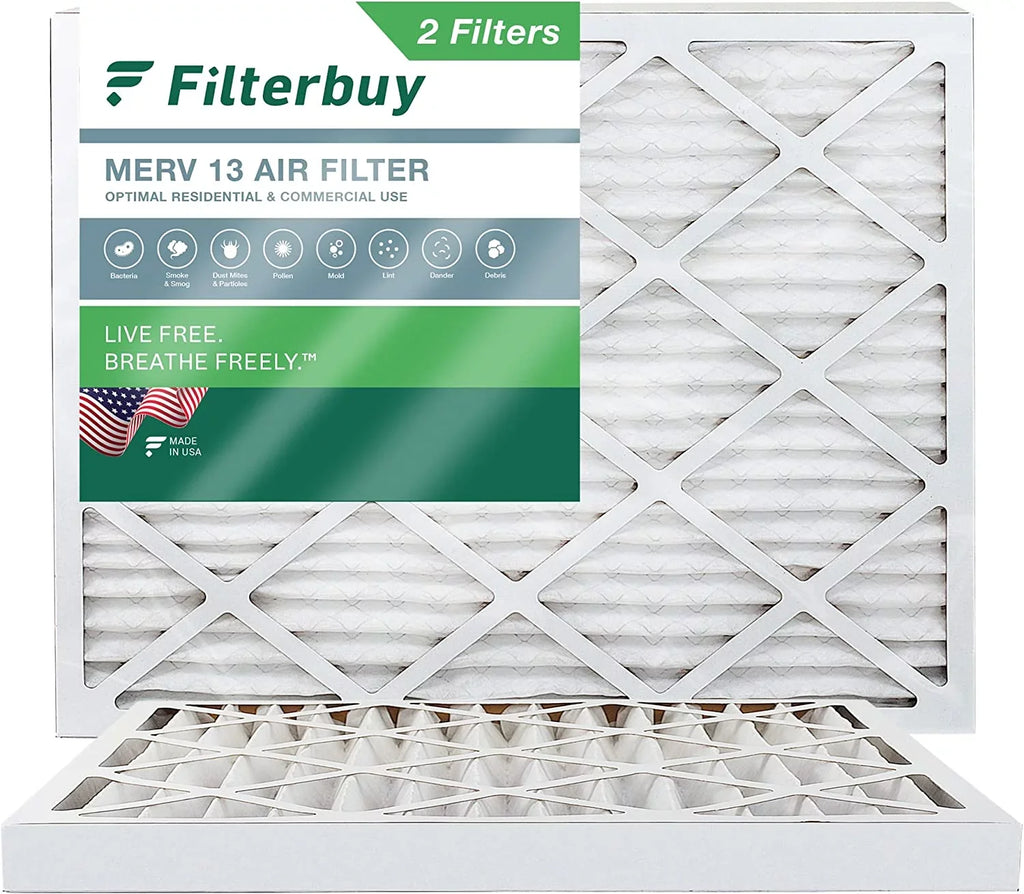 Filterbuy 25x32x2 MERV 13 Pleated HVAC AC Furnace Air Filters (2-Pack)
