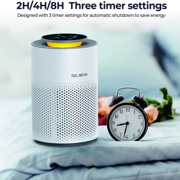 Air Purifiers for Bedroom with Adjustable Night Light; TEC.BEAN H13 True HEPA Air Filter for Office Desk; JH50G-M; Ivory