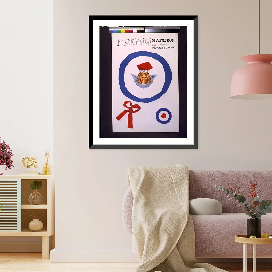Historic Framed Print, Marysia i Napoleon [by] Andrzej Jarecki [at the] Teatr Powszechny.Tomaszewski., 17-7/8" x 21-7/8"