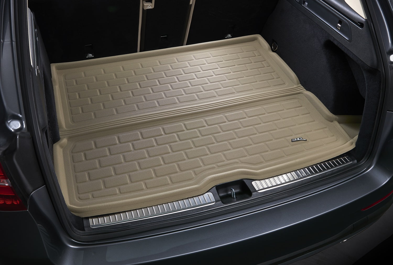 3D Maxpider 2022-2024 Fits Jeep Grand Cherokee WL 5 seater Custom Fit Kagu Carbon Fiber Embossed Pattern Cargo Liner Black M1JP0261309