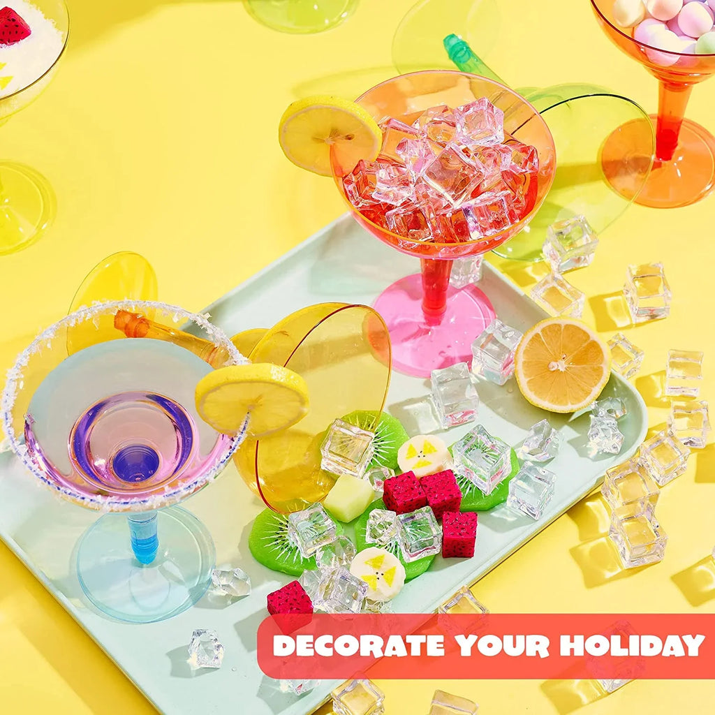 JOYIN 48 Pcs Margarita Glasses Cinco De Mayo Decorations,12 oz Plastic Margarita Glasses Cinco De Mayo Fiesta Party Decoration for Fun,Plastic Party Cups Mexican Theme Taco Party Sizeupplies