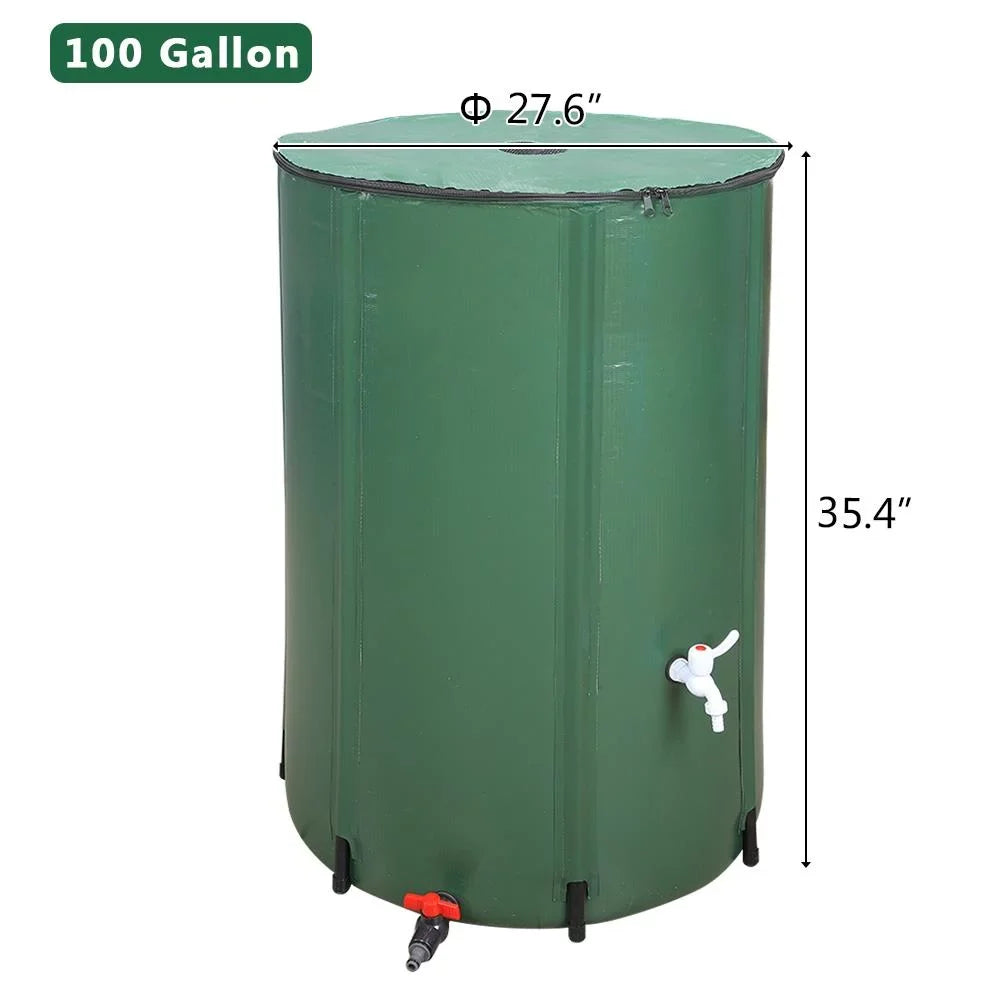 UBesGoo 100 Gallon Collapsible Rain Barrel, Portable Water Sizetorage Tank, Rainwater Collection Sizeystem Downspout