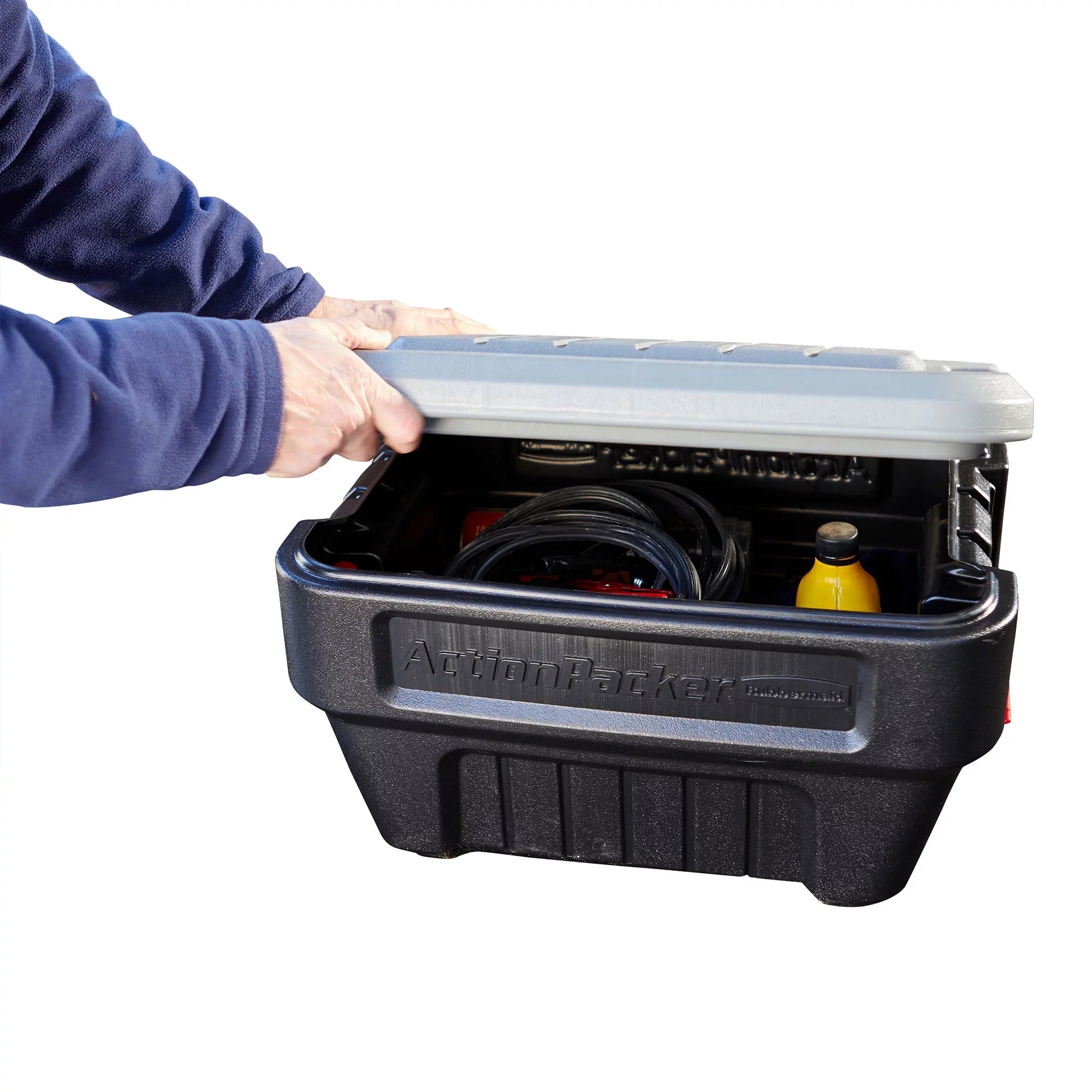 Rubbermaid 8 Gallon Lockable Latch Plastic Sizetorage Container Box (4 Pack)