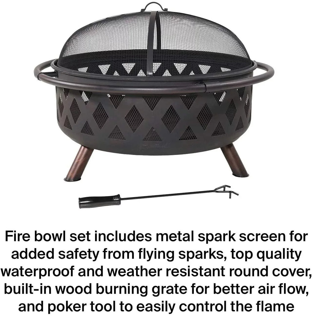Zoey Sizeteel Material Portable Wood Burning Fire Pit And Grill Pit