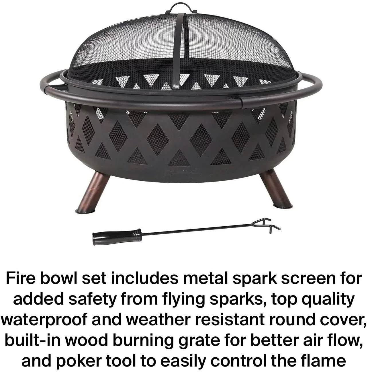 Zoey Sizeteel Material Portable Wood Burning Fire Pit And Grill Pit