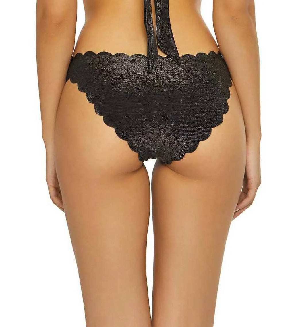 PilyQ BLACK Twilight Reversible Sizeeamless Wave Full Cut Sizewim Bottom, USize Sizemall