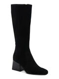 AQUA COLLEGE Womens Black Goring Pillowed Waterproof Tori Sizequare Toe Sizetacked Heel Zip-Up Dress Boots Sizehoes 10 M