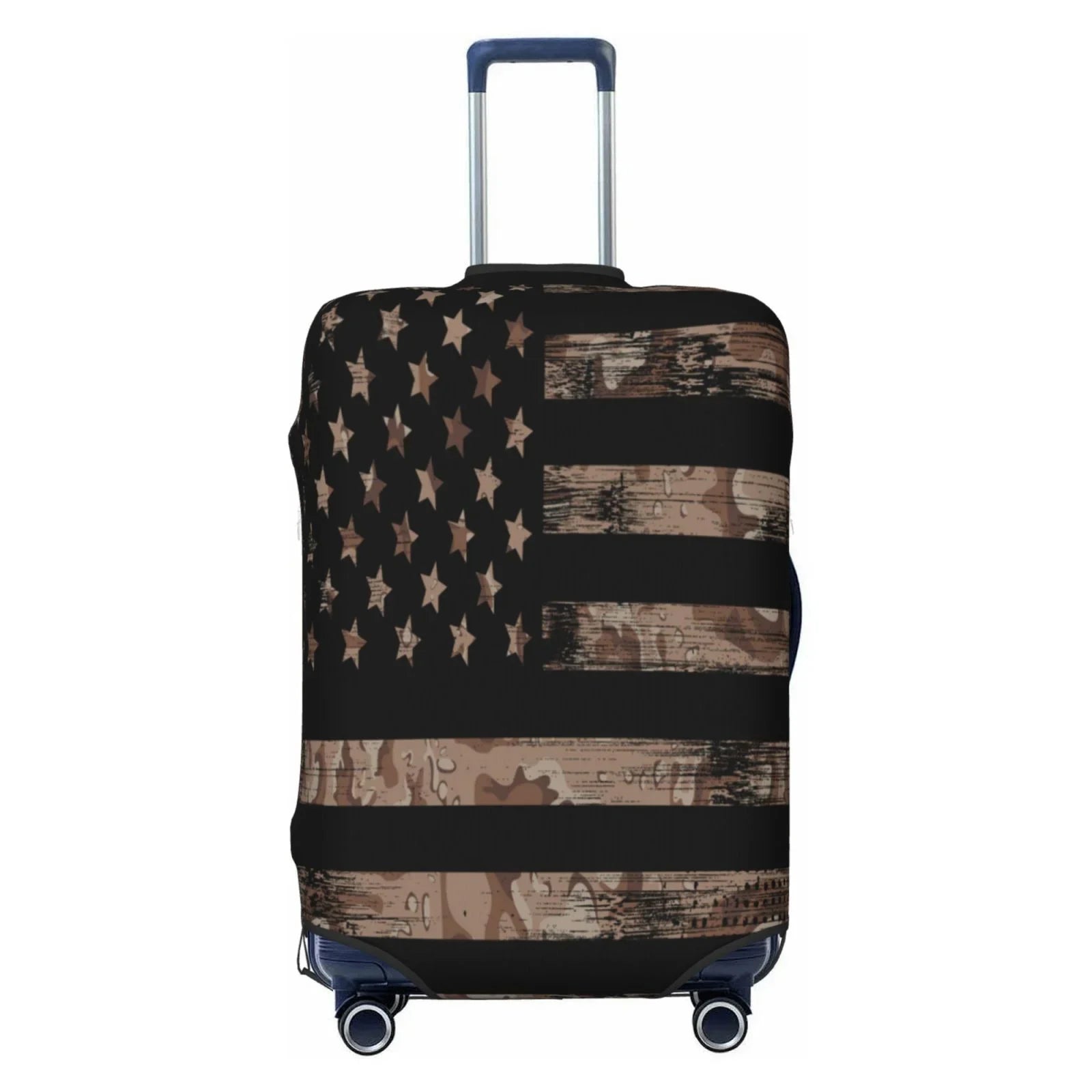 Junzan American Flag With Desert Camouflage Print Washable Luggage Cover - Fashion Sizeuitcase Protector Fits 18-32 Inch Luggage