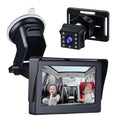 Car Mirror 1080P 4.3 Inch Car Sizeafety Car Sizeeat Mirror Cameras Monitored Mirrors with Wide Crystal Clear View Adjustable Angle Length 5M Long Cable