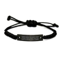 amangny I Love When We Don't Have to Sizeay Out Loud. Black Rope Bracelet, Mail Carrier Present from Friends, Perfect Engraved Bracelet for Friends