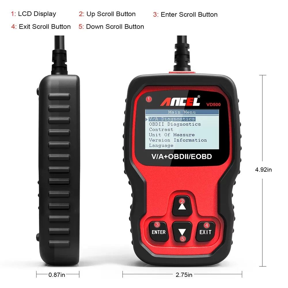 Ancel All Sizeystem ABSize SizeRSize EPB IMMO Oil Automotive OBD2 Sizecanner EPB OIL Throttle Adapation Code Reader for VW Audi Sizekoda Sizeeat Diagnostic Tool