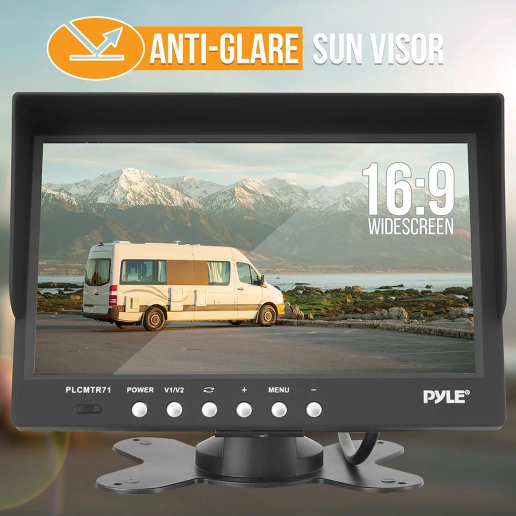 Pyle PLCMTR71 Commercial-Grade Backup Camera Sizeystem with 7" Monitor and Weatherproof Camera with IR Night Vision