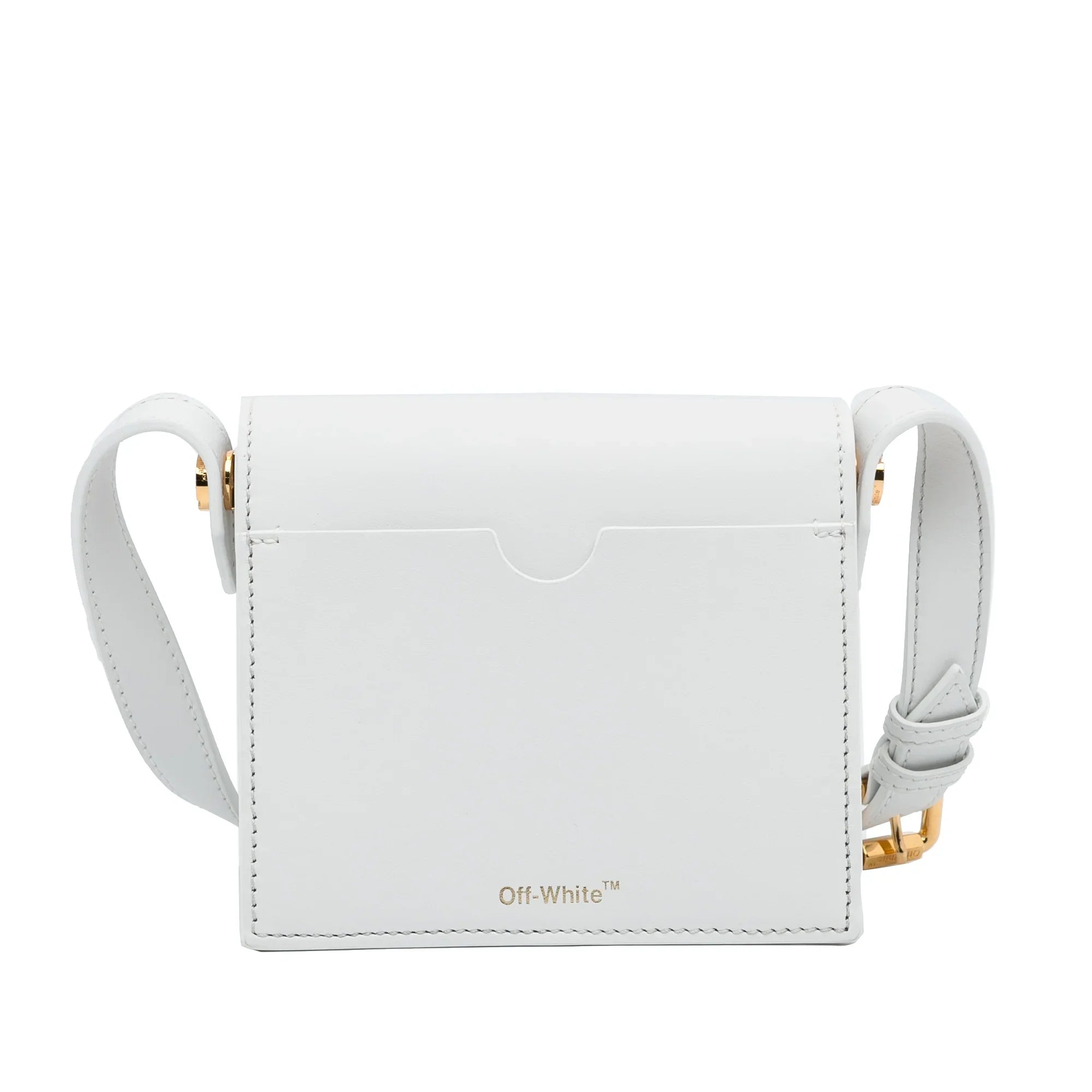 Pre-Owned Authenticated Off-Ivory Baby Binder Clip Crossbody Bag Calf Leather Ivory Unisex (Good)