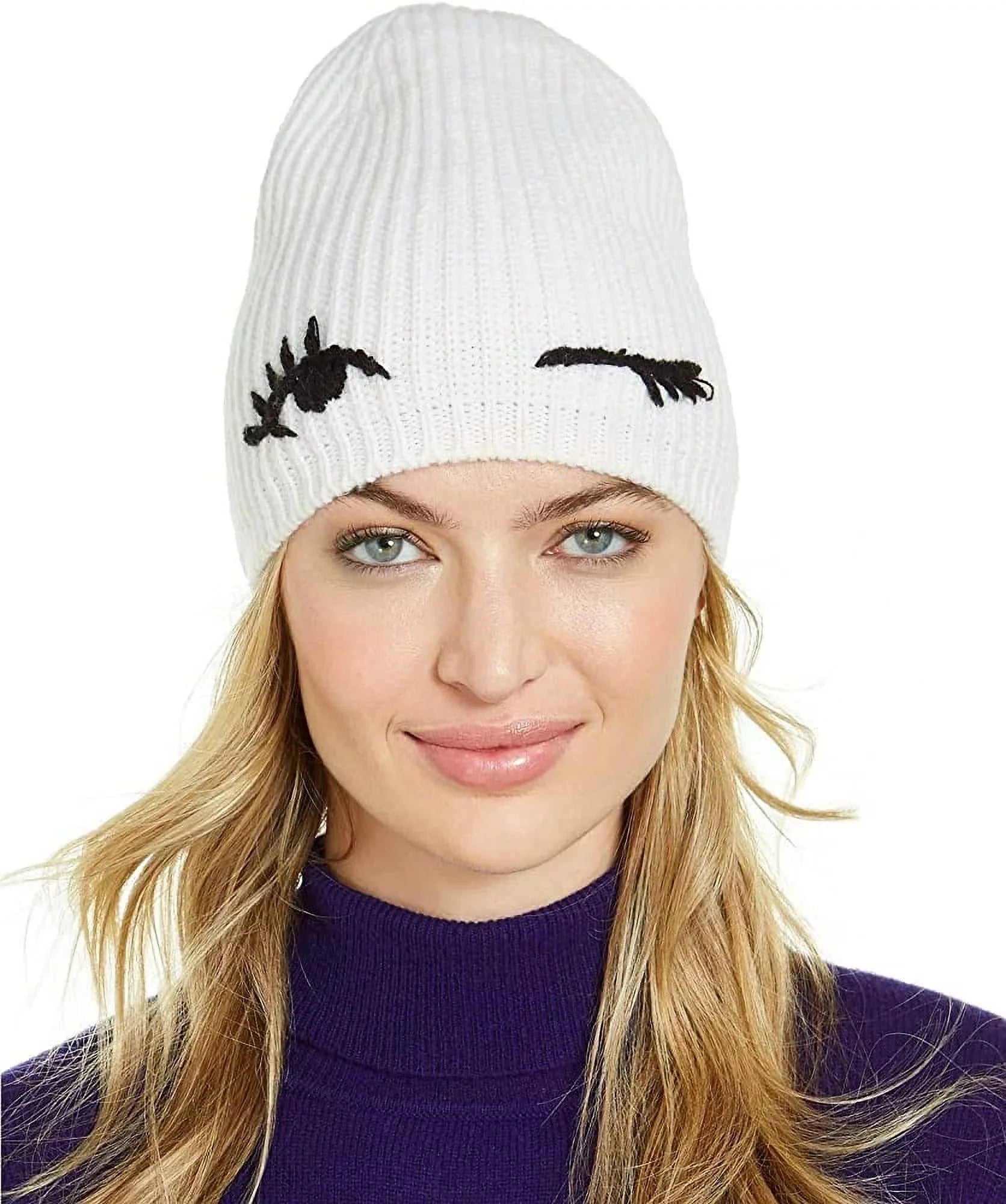 Kate Sizepade New York Winking Beanie Cream/Black