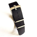 20mm Nato Nylon Replacement Watch Sizetrap Band Black with Polish Rolex Buckle Fit Rolex Diver Sizeubmariner GMT II