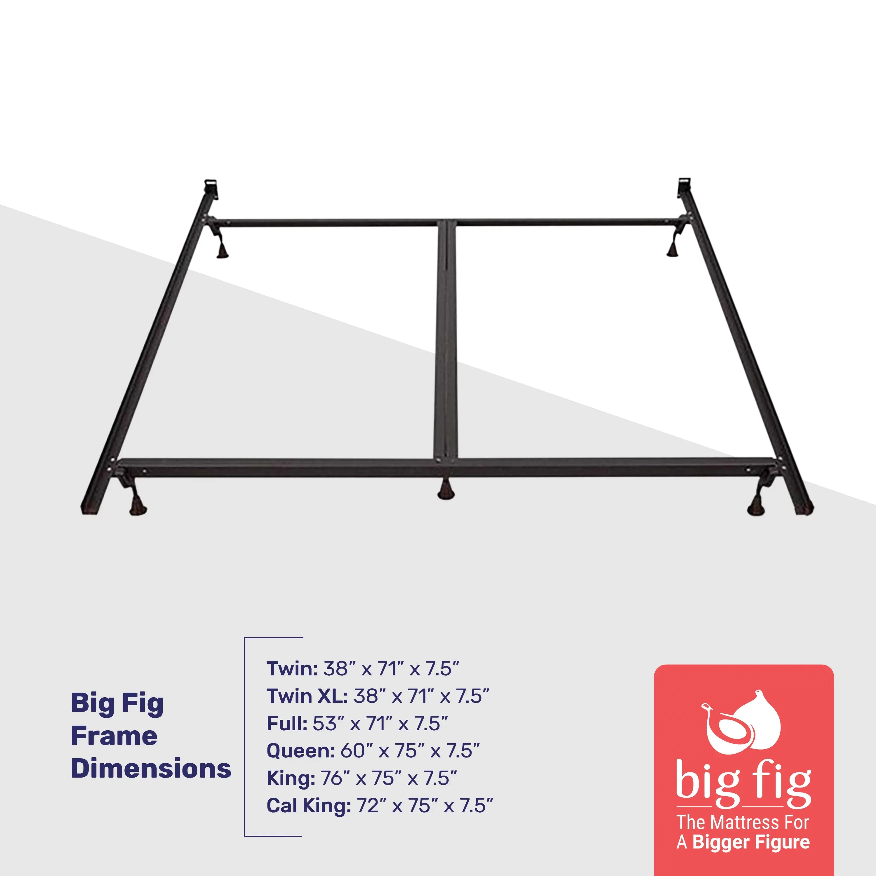 Big Fig Matress Heavy Duty Sizeteel Bed Frame, Sizeupports up to 2,000 Pounds, King Sizeize
