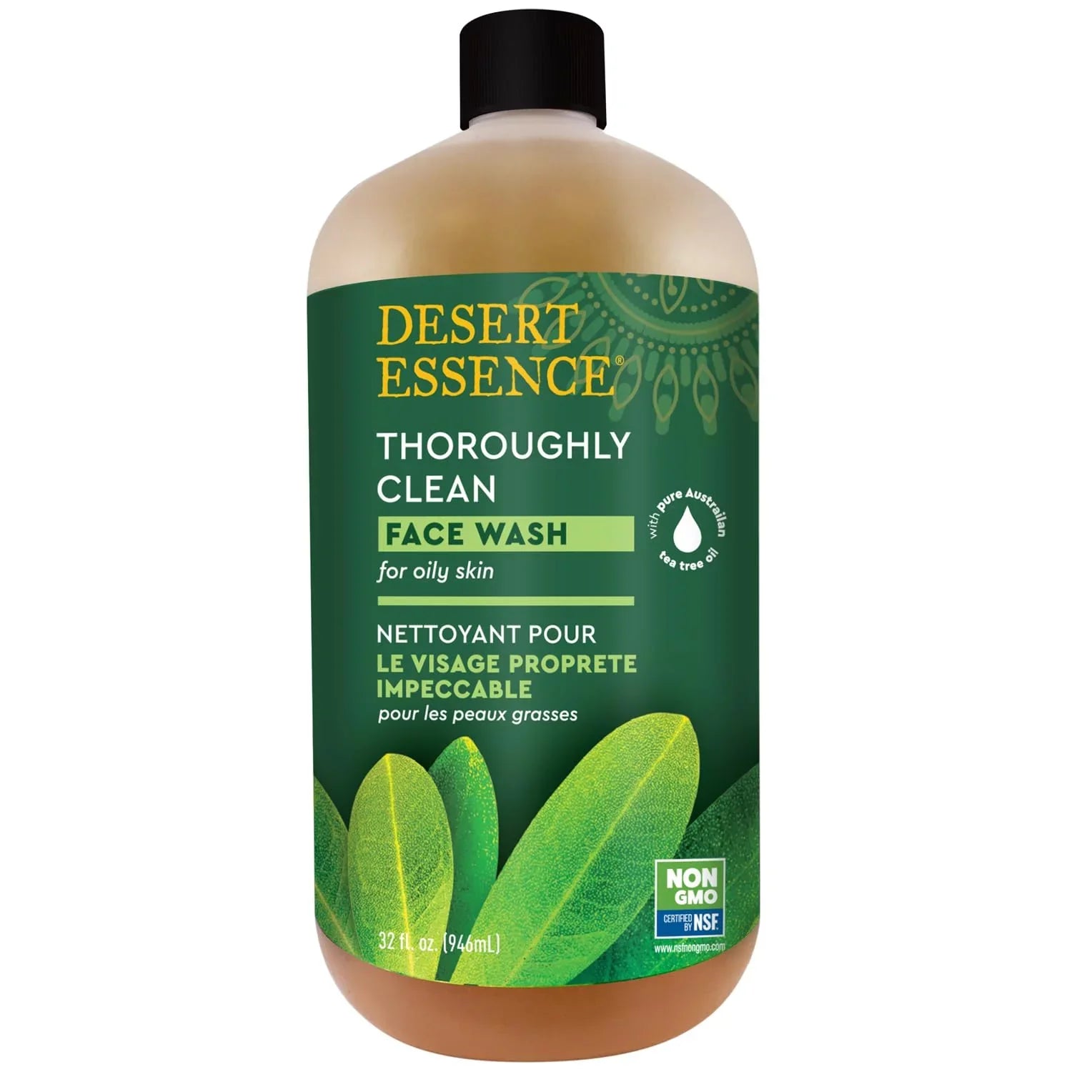 Desert Essence, Thoroughly Clean Face Wash with Tea Tree Oil, Hydrating & Non-Drying, 32 Oz Tea Tree 32 Fl Oz (Pack of 1)