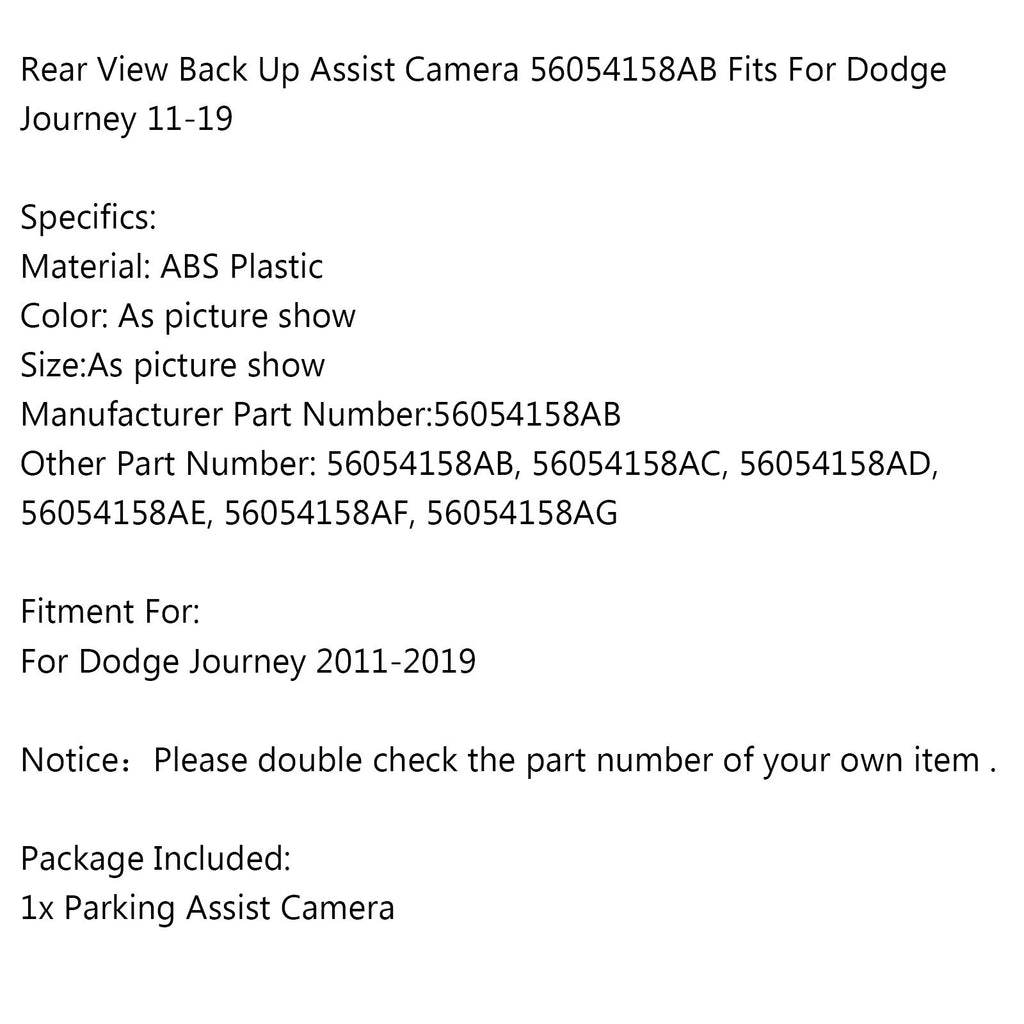 Motor Genic Rear View Back Up Assist Camera 56054158AB Fits For Dodge Journey 11-19