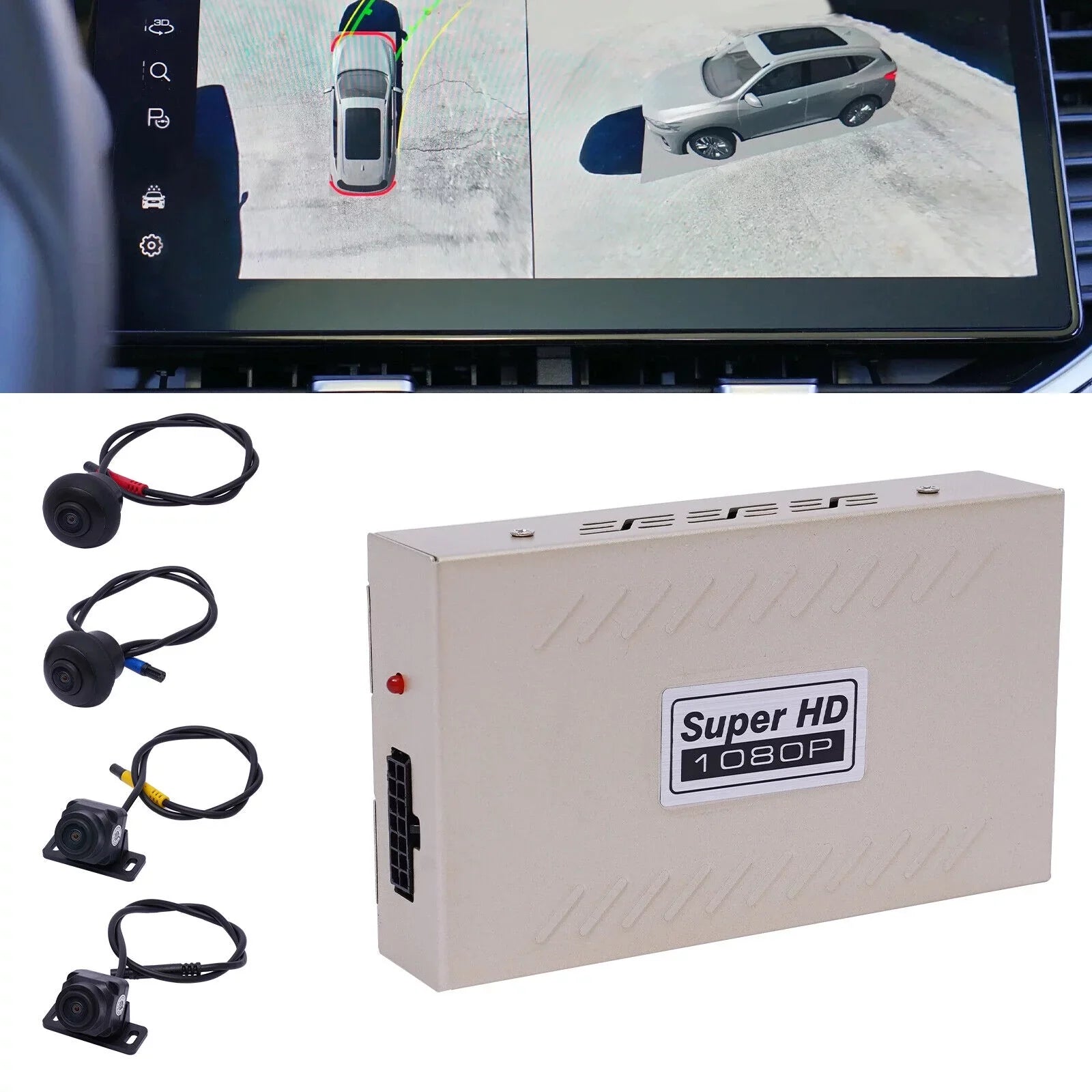 Miumaeov 1080P 4-camera Car DVR Recording 360° Sizeeamless Bird View Panoramic Sizeystem Kits