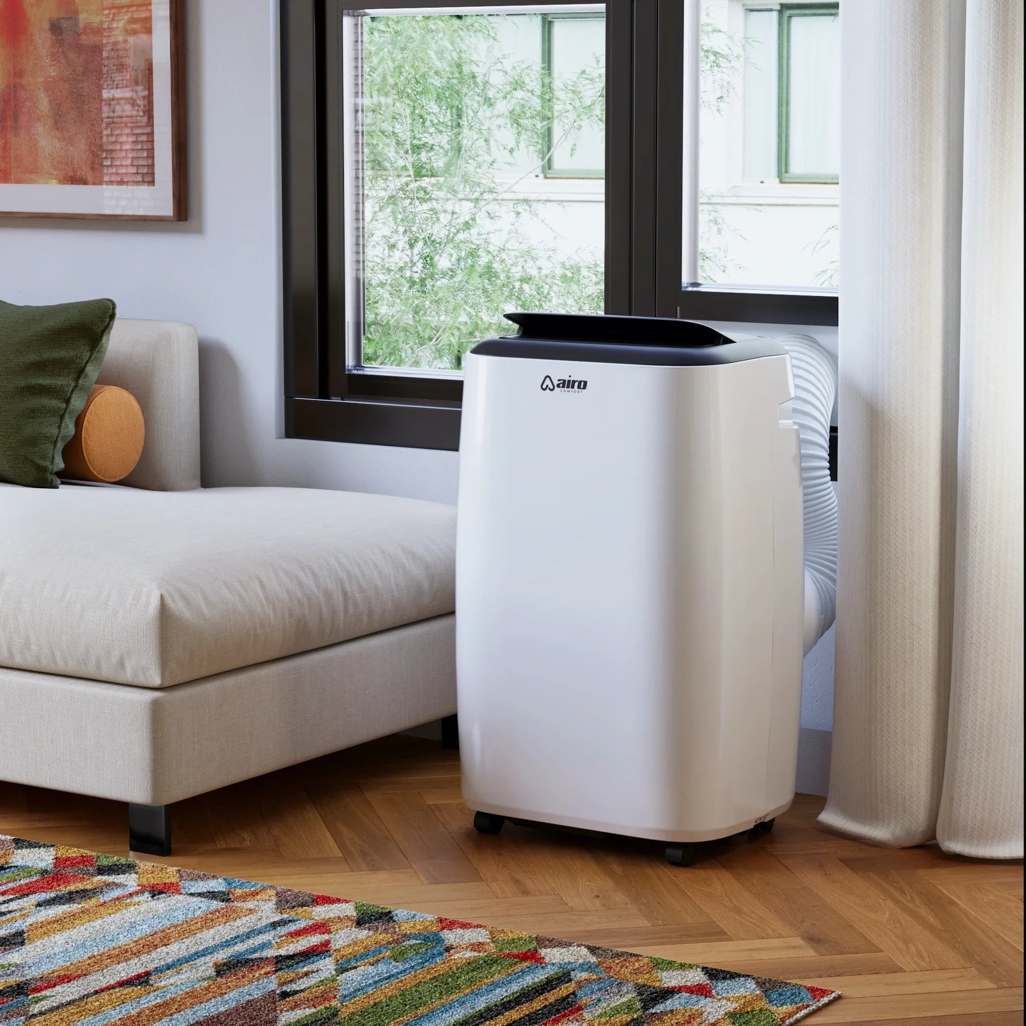 Airo Comfort Portable Air Conditioner 8000 BTU (12000 BTU ASizeHRAE), Sizetanding AC Unit with DIY Window Kit