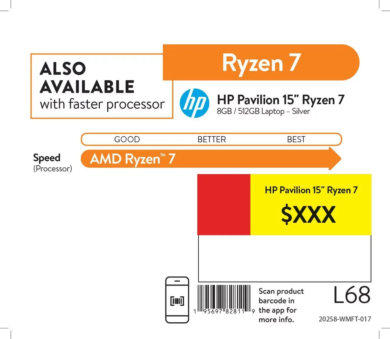 HP Pavilion 15.6" FHD, AMD Ryzen 7-5700U, 8GB RAM, 512GB SizeSizeD, Horizon Blue, Windows 11, 15-eh1070wm