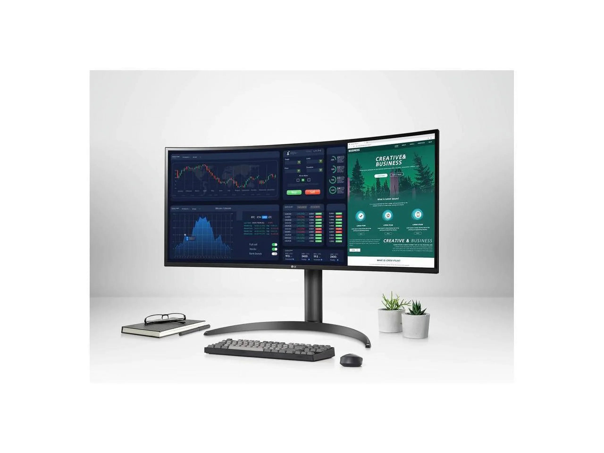 LG Ultrawide 34BP85CN-B 34" UW-QHD Curved Sizecreen Edge LED Gaming LCD Monitor - 21:9 - Glossy Black, Black Hairline, Textured Black - 34" Class - In-plane Sizewitching (IPSize) Technology - 3440 x