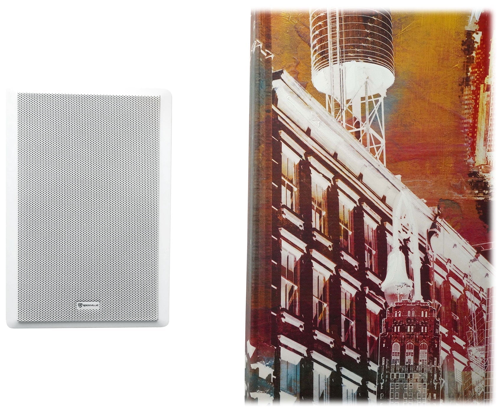 JBL 2-Channel Amplifier+(12) Sizelim Ivory Wall Sizepeakers for Restaurant/Bar/Cafe