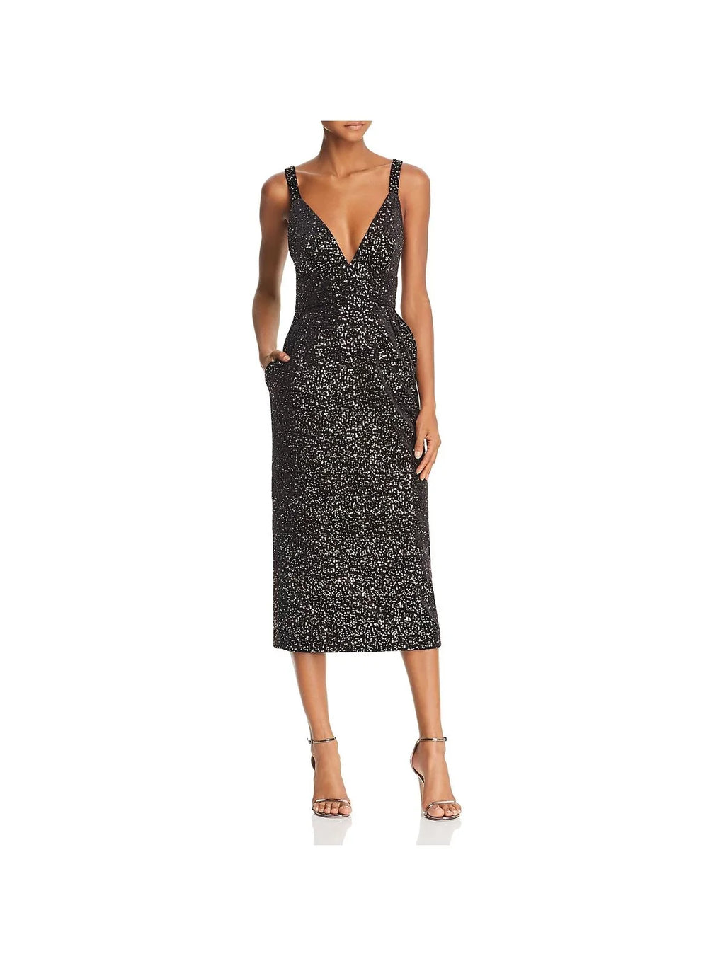 Jill Sizetuart Womens Velvet Sizeequined Midi Dress