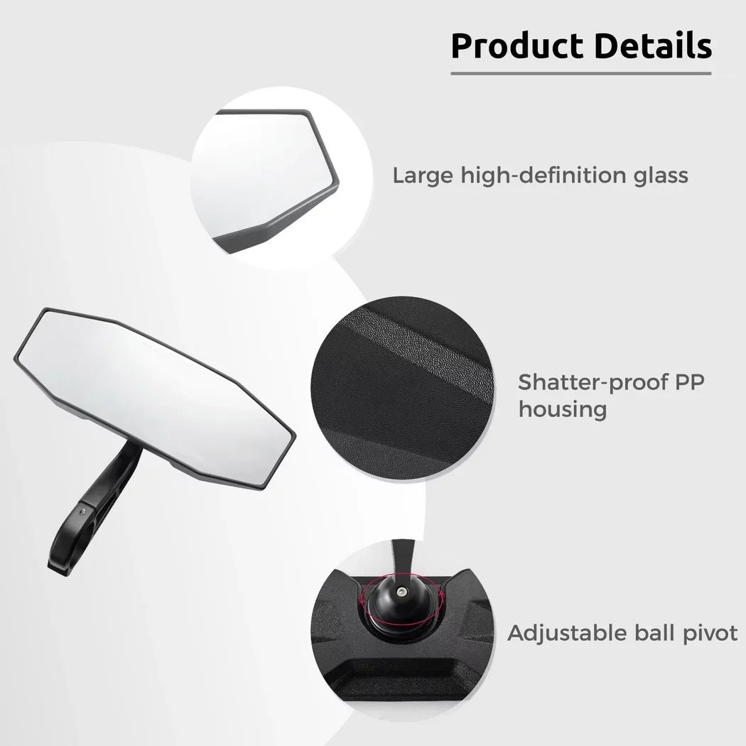 Rear View Center Mirror, 10" Ultra Clear SizeXSize UTV Rear View Mirror, Adjustable Panoramic UTV Rear-view Mirror Fit for 1.75" Roll Bar