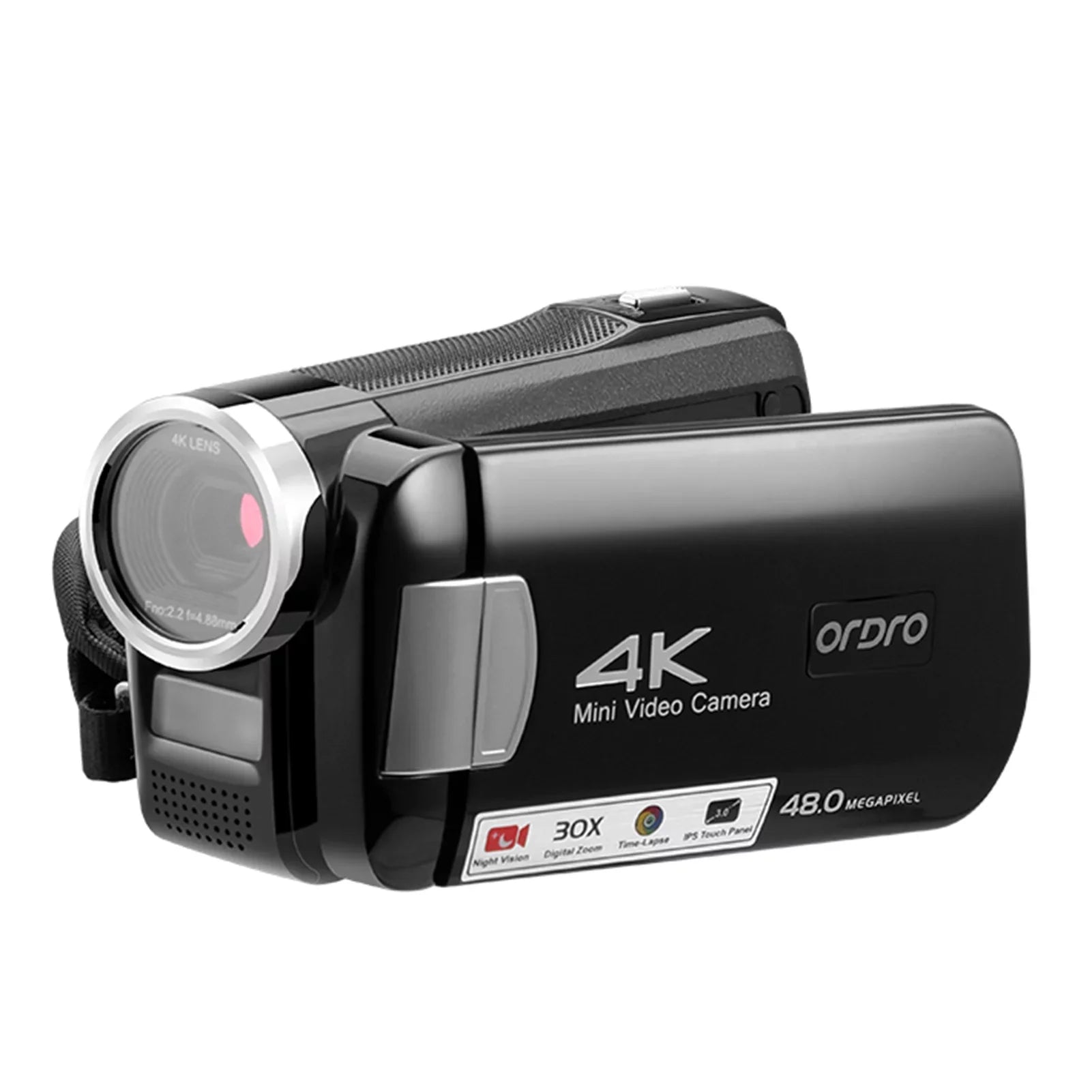 Carevas AC2 4K Digital Video Camcorder DV Recorder 48MP 30X Digital Zoom IR Night Vision 3.0 Inch IPSize Touchscreen with Battery Remote Control Carry Bag