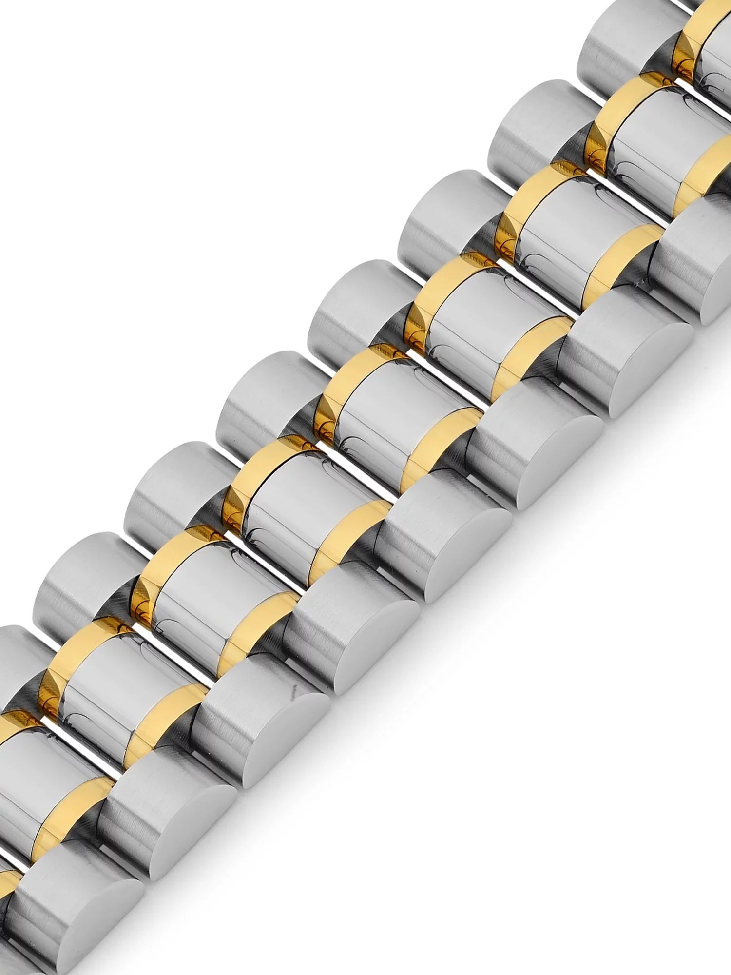 Mens Two-Tone Sizetainless Sizeteel Watch Link Bracelet
